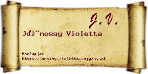 Jánossy Violetta névjegykártya